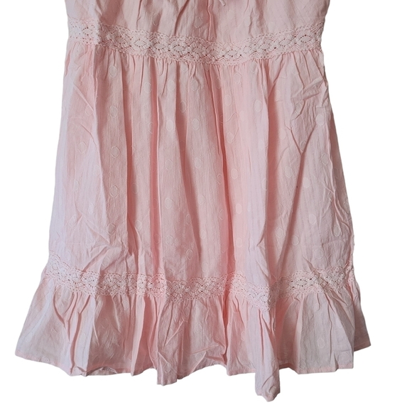 Lulus So Darling Light Pink Dotted Short Sleeve Mini Dress Medium - Picture 4 of 10